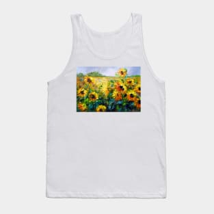 Sunflowers in the wind Tank Top